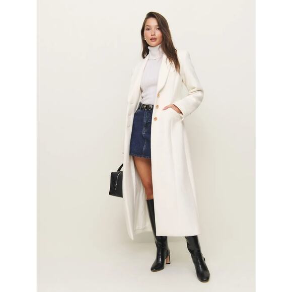 Reformation Eden Nipped Waist Coat White - Picture 2 of 12